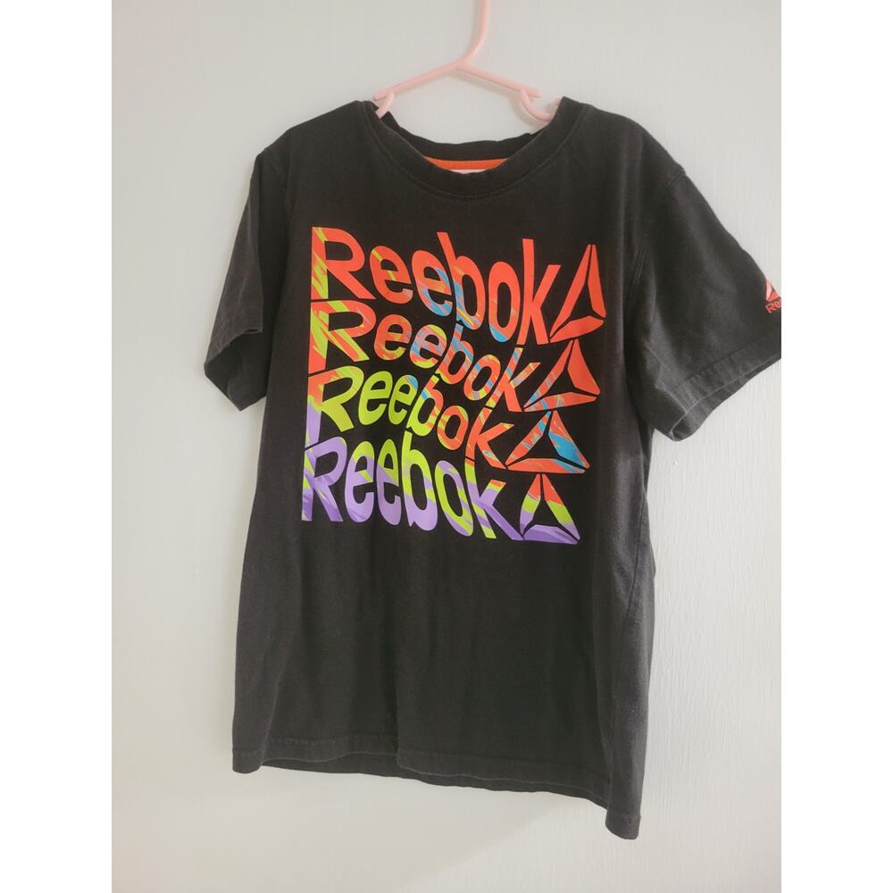 Reebok Boys Black Short Sleeve Graphic Tee Boys Size L 10/12